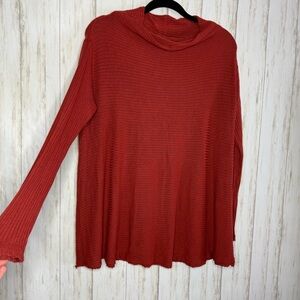 Free People Rust Orange Cowl Neck Top Medium